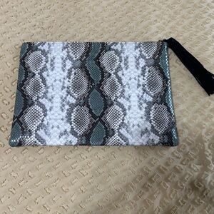 Snake Print Clutch with Tassel